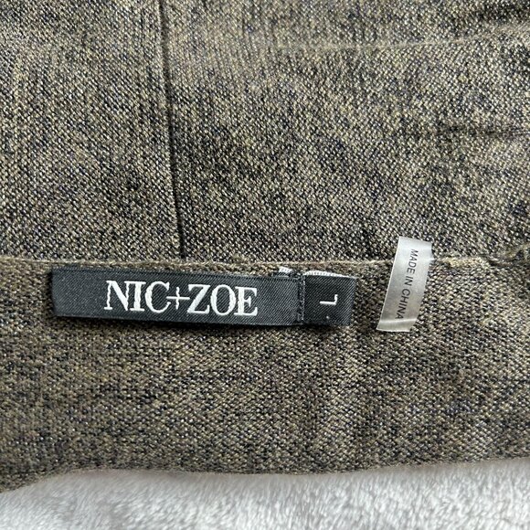 Nic+Zoe Womens Colorblock Open Front Cardigan Sweater Size Large Gray Blue Knit - Picture 3 of 7